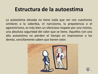 Estructura de la autoestima
La tolerancia a la frustración es aquello que nos permite
recuperarnos ante los ataques y las derrotas, es el elemento que
no dejará que nuestros hijos se den por vencidos y ante un
fracaso, vuelvan a intentar.
25
 