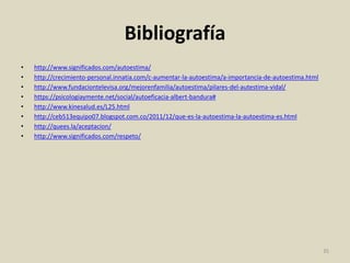 Concepto de Estima
¿Qué es la estima?
El cariño y el afecto que una persona siente hacia otra, un cariño
que puede ser la base de una relación interpersonal ya que a
mayor grado de estima entre dos personas, existe una mayor
receptividad hacia ese vínculo.
Por el contrario, cuando se produce algún tipo de antipatía,
existe una distancia emocional.
35
 