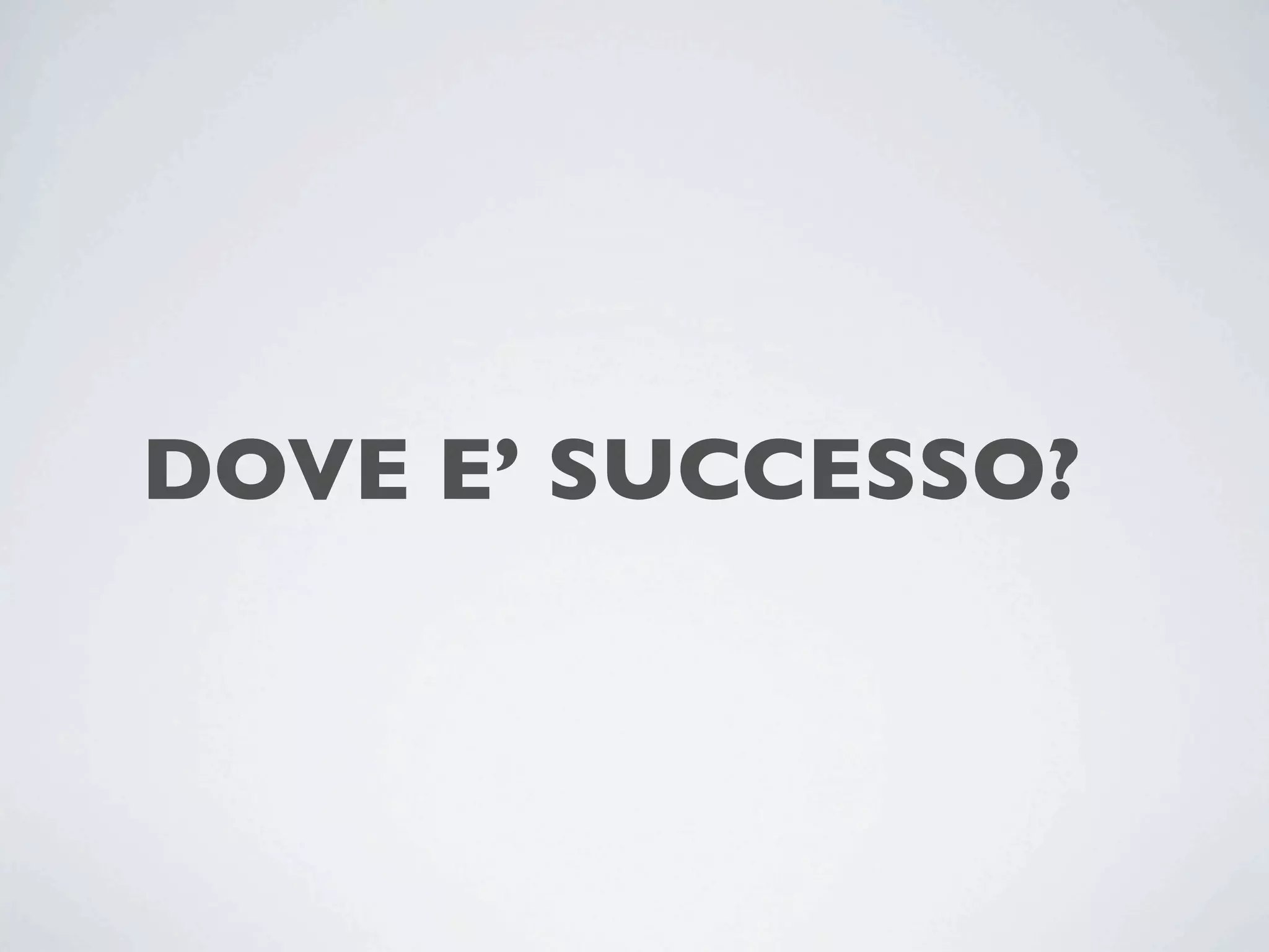 DOVE E’ SUCCESSO?
 
