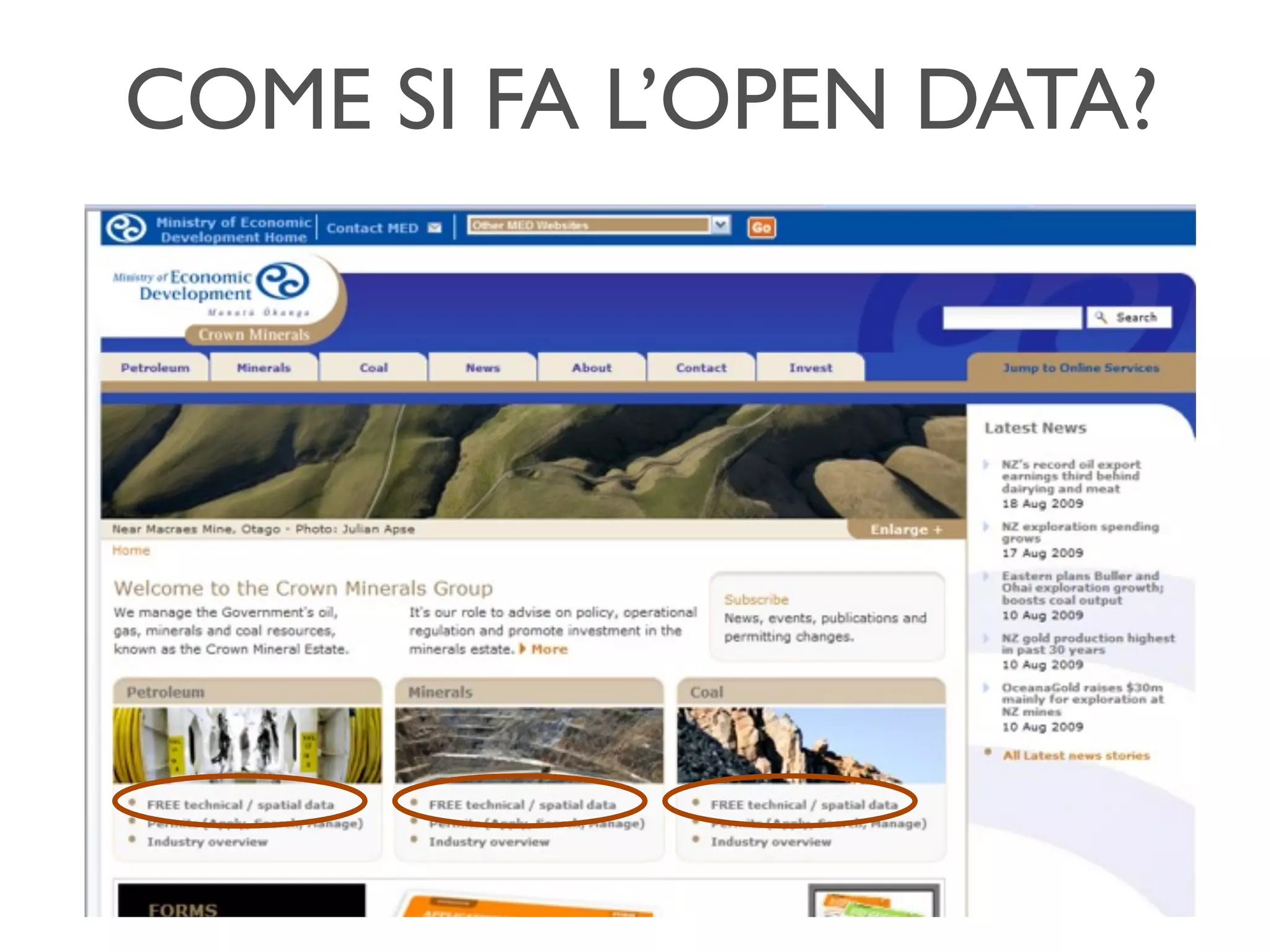 COME SI FA L’OPEN DATA?
 