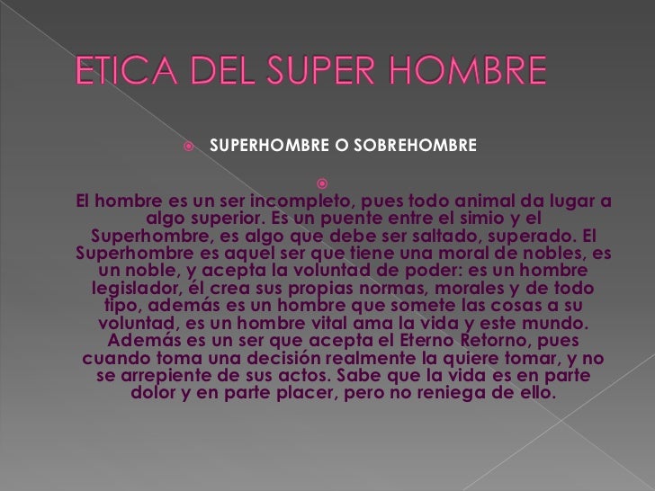 Etica del super hombre