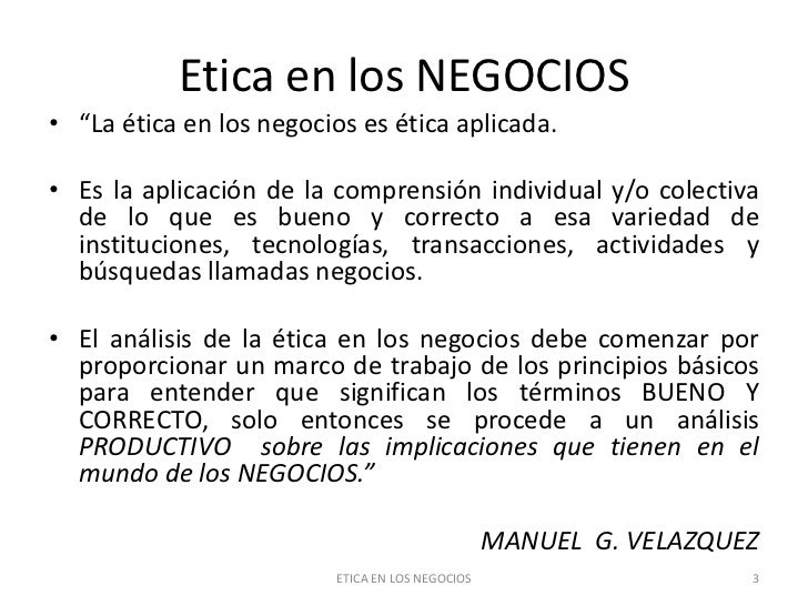 Etica en los negocios