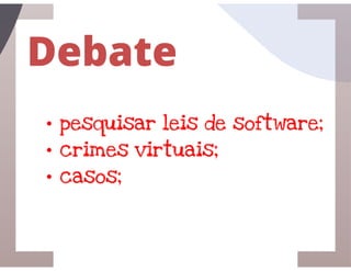 Ética e legislação em informática