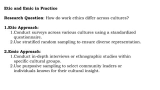 Understanding Etic and Emic Perspectives in Cultural Research and ...