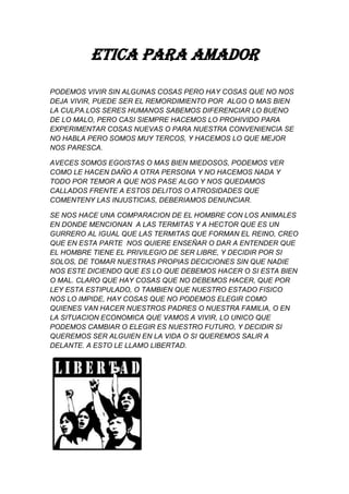 Etica para amador