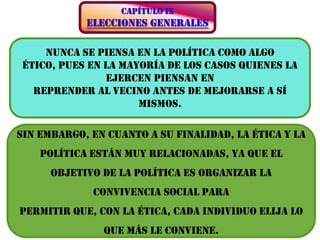 Hay quienes temen al placer porque les gusta demasiado y distrae, Otros disfrutan no dejando disfrutar, ellos soncalumniadores o incluso puritanos, para quienes lo bueno es lo que nos disgusta hacer y sufrir es másmeritorio que gozar, lo que en realidad nada tiene de moral o ético.