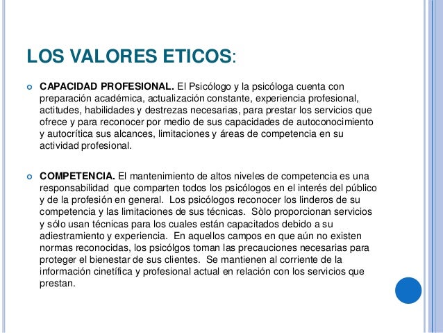 Etica profesional del psicologo