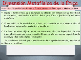 1. El primer nivel está en la Moral, o sea, en las normas cuyo origen es externo y tienen una acción impositiva en la mentalidad del sujeto. 2. El segundo es la Ética conceptual, que es el conjunto de normas que tienen un origen interno en la mentalidad de un sujeto, pueden coincidir o no con la moral recibida, pero su característica mayor es su carácter interno, personal, autónomo y fundamentante. Existen tres niveles de distinción3. El tercer nivel es el de la Ética axiológica que es el conjunto de normas originadas en una persona a raíz de su reflexión sobre los valores. 