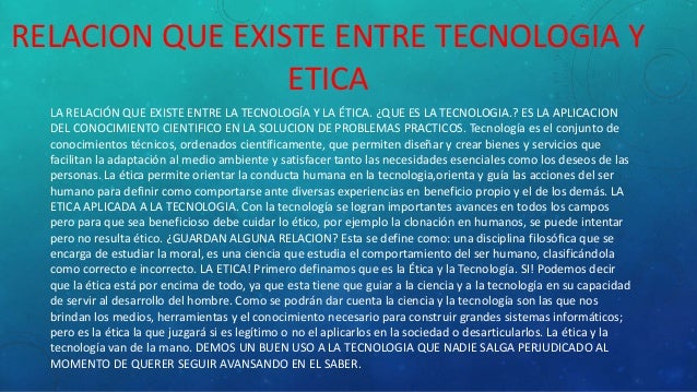 Etica y tecnologia