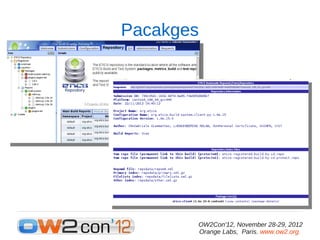 Pacakges




       OW2Con'12, November 28-29, 2012
       Orange Labs, Paris. www.ow2.org.
 