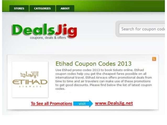 Etihad Promo Codes, Etihad Airways Coupon Codes, 2013