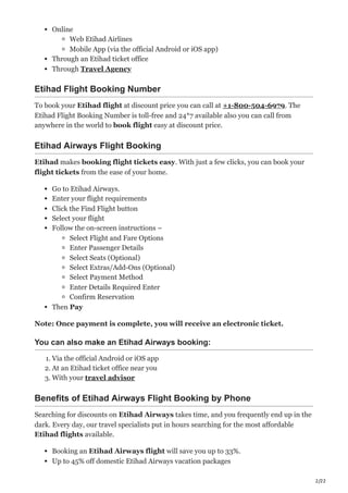 Etihad Flight Booking PDF