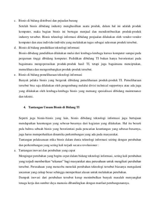 Etika Bisnis & E-Commerce Dalam Dunia Teknologi