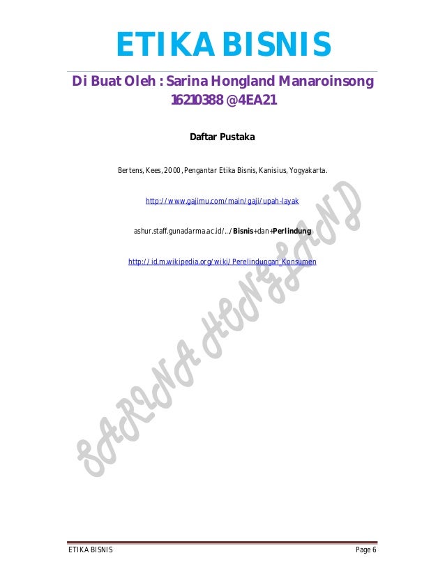 Etika bisnis 3 Etika bisnis 3