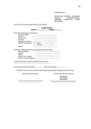 Etika Pegawai Direktorat Jendral Pajak