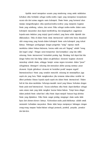 Etika dalam Bisnis Internasional