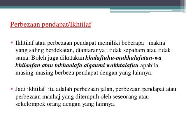 Etika Dalam Perbezaan Pendapat