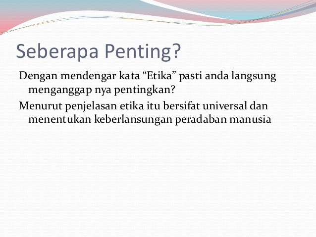 Etika di sekolah