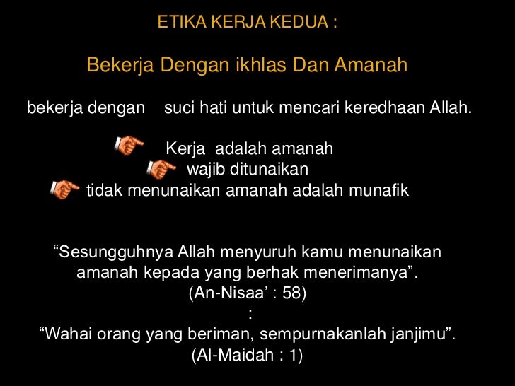 ETIKA KERJA DALAM ISLAM