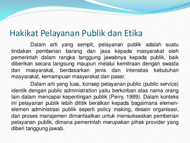 Etika Pelayanan Publik