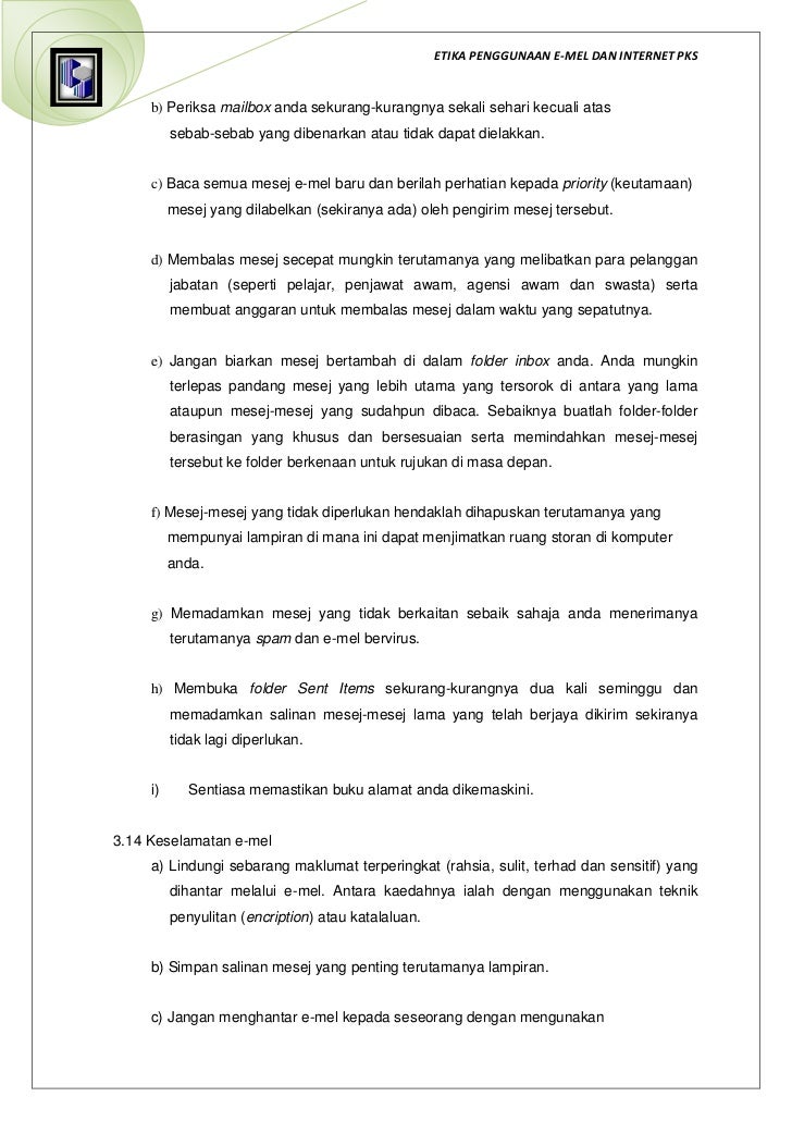 Etika Penggunaan Internet Dan Emel Pks