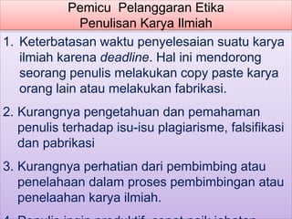 PPT_PENULISAN KARYA ILMIAH_Etika Penulisan Karya Ilmiah | PPTX