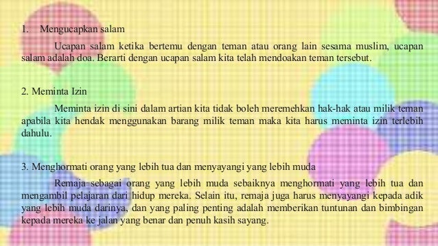 Etika pergaulan remaja dalam pandangan islam