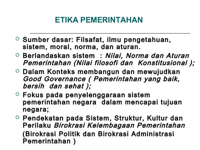 Etika pmrintahan