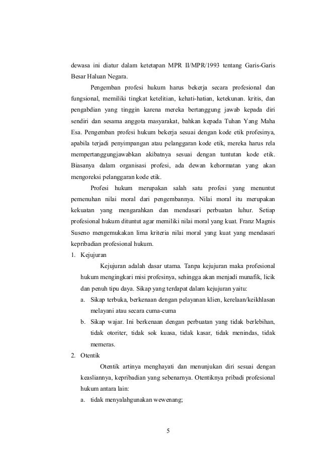 Makalah Etika Profesi Hukum