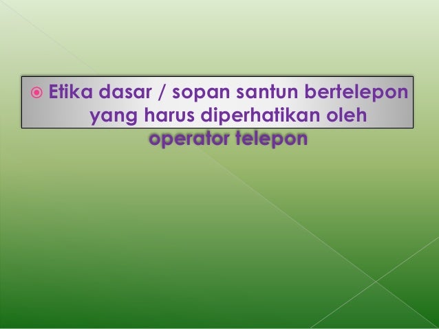 Etika telpon