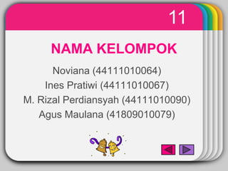 11
        WINTER
     NAMA KELOMPOK
            Template
      Noviana (44111010064)
    Ines Pratiwi (44111010067)
M. Rizal Perdiansyah (44111010090)
   Agus Maulana (41809010079)
 