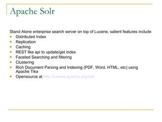 Advanced full text searching techniques using Lucene