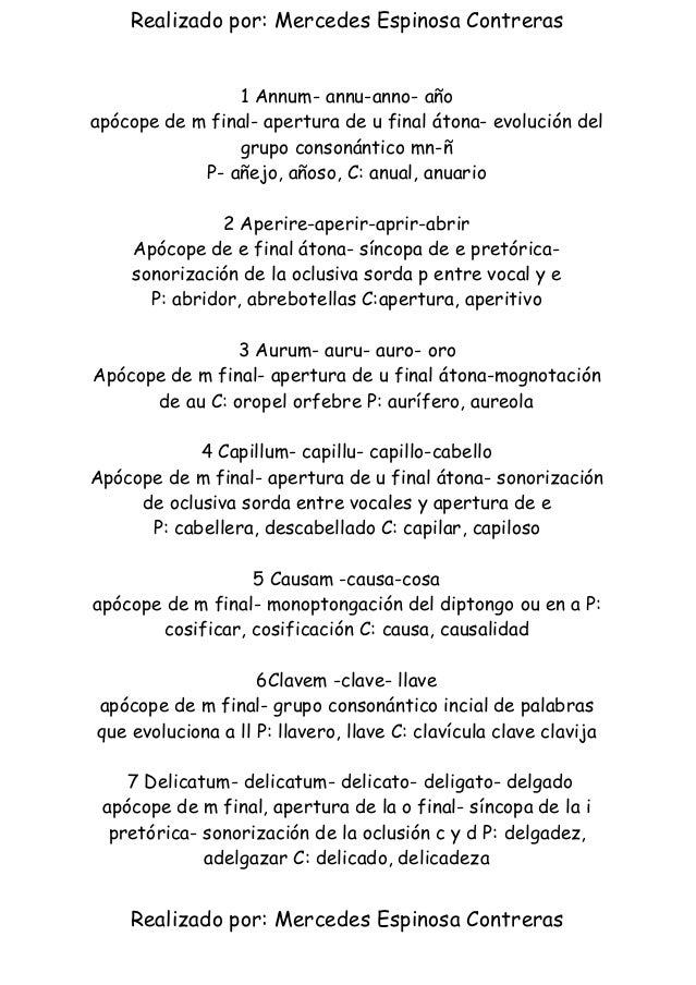 Etimologia Latin Selectividad Andalucia