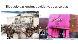 Bloqueio das enzimas oxidativas das células
 
