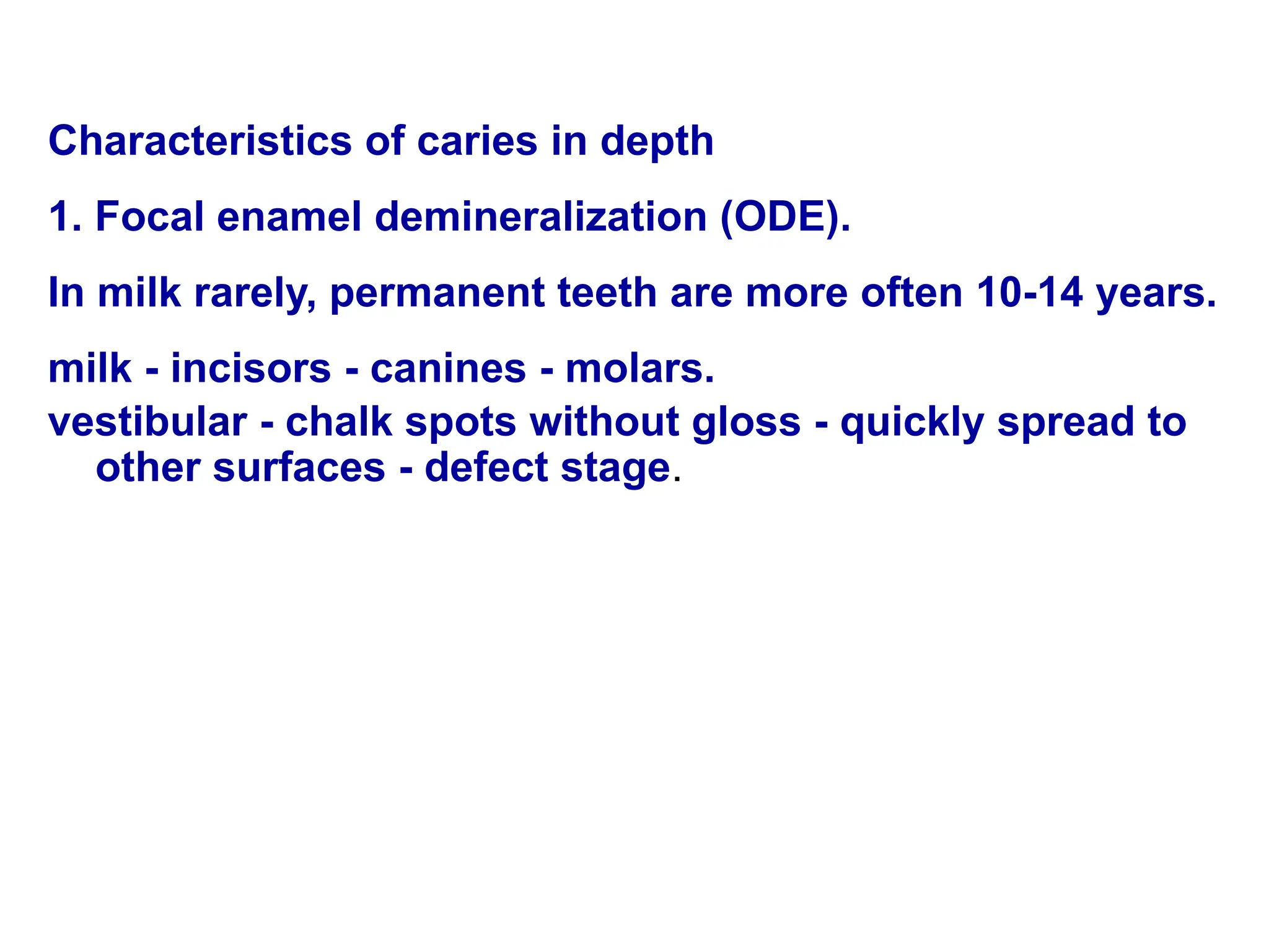 Caries Classification In Depth ETIOLOGY AND PATHOGENESIS OF DENTAL CARIES. CLASSIFICATION OF CARIES ...