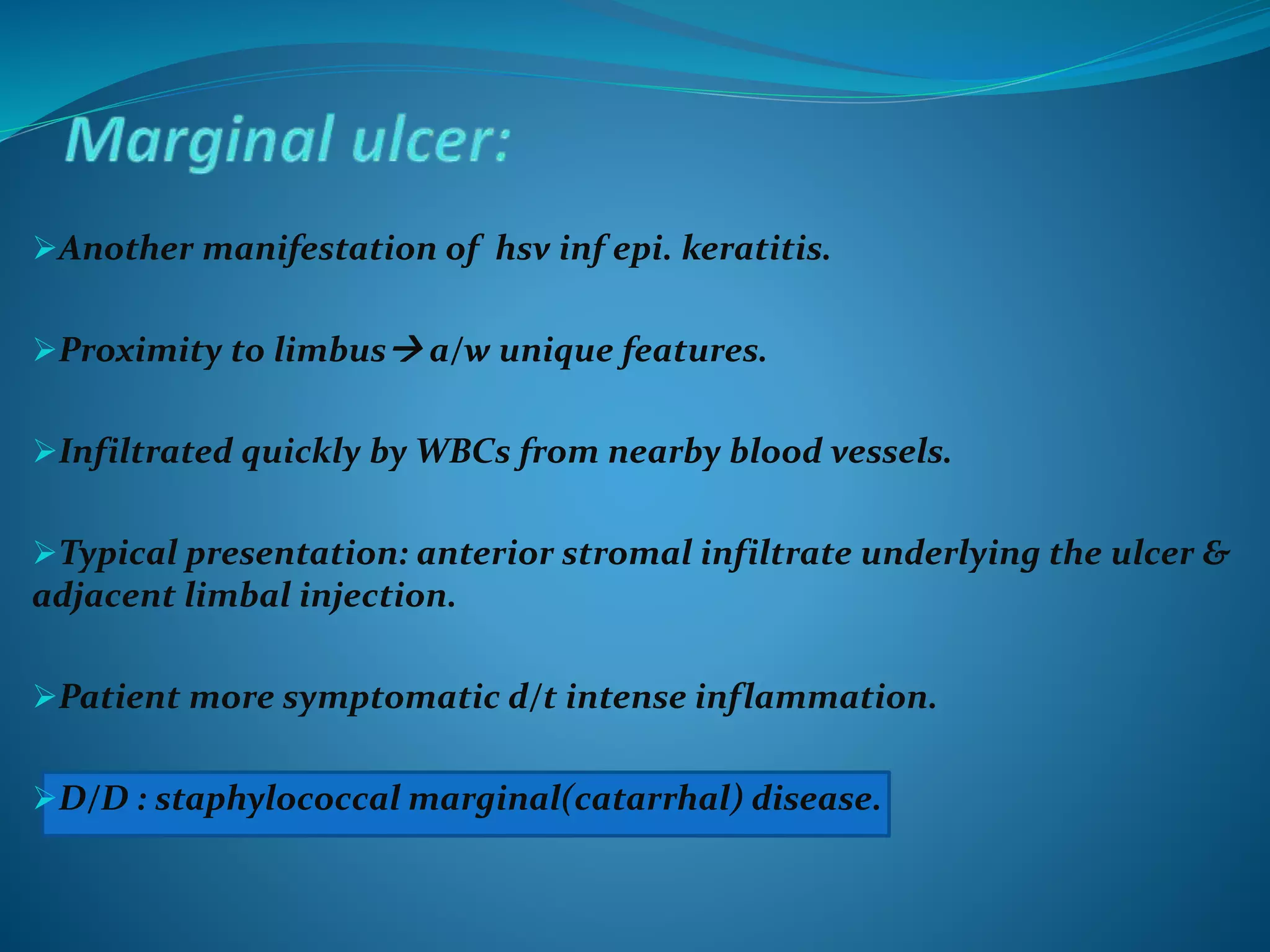 Marginal Infiltrates ETIOLOGY, PATHOLOGY AND PATHOGENESIS OF CORNEAL ULCER | PPTX