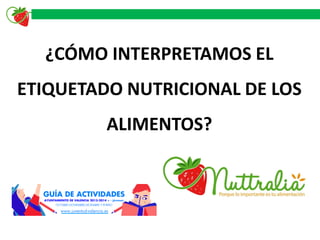 ¿CÓMO INTERPRETAMOS EL
ETIQUETADO NUTRICIONAL DE LOS

ALIMENTOS?

 