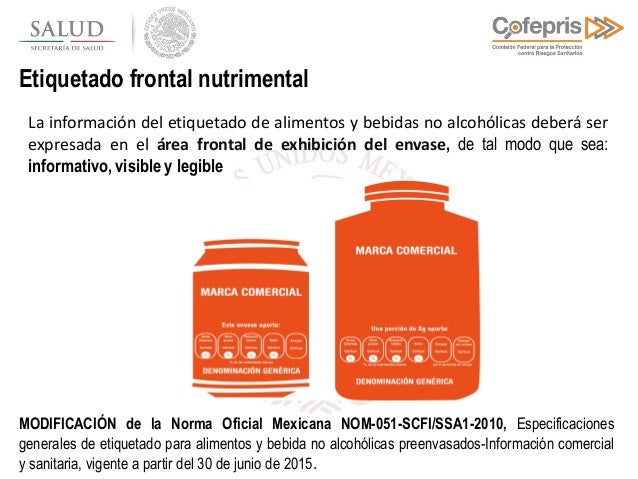 Etiquetado frontal nutrimental de alimentos y bebidas no alcohólicas