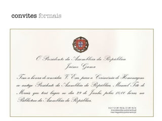 convites formais
 