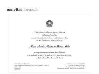 convites formais
 