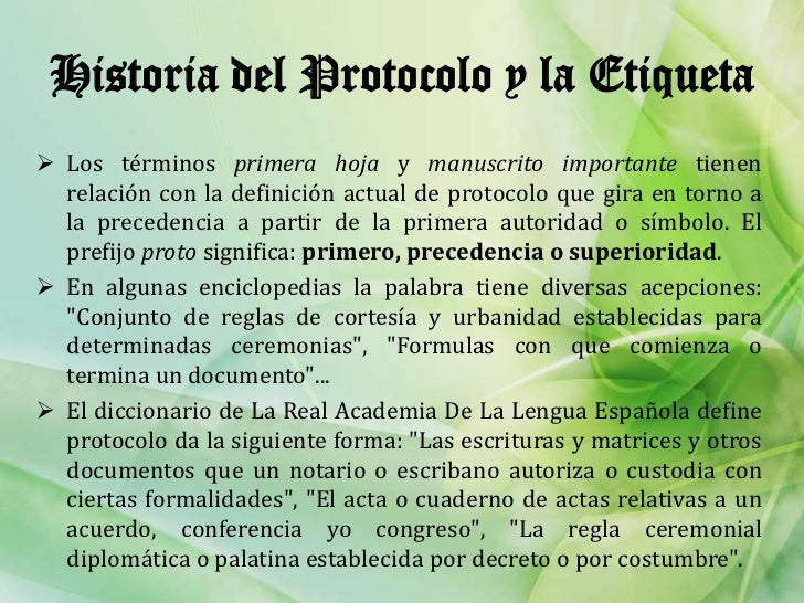 Etiqueta Y Protocolo