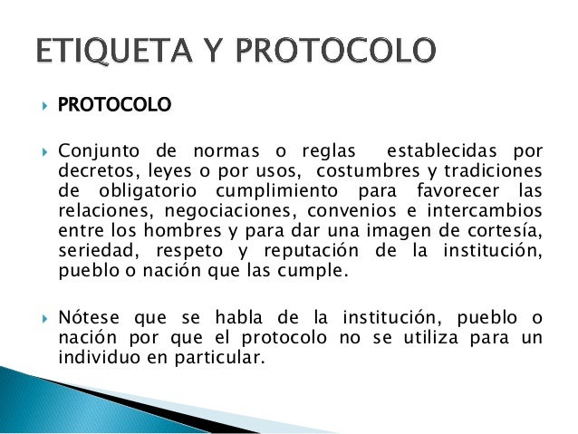 Etiqueta y protocolo