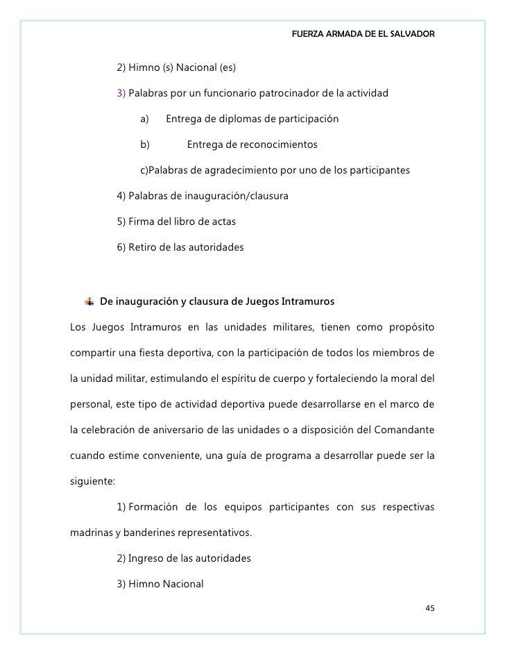 Etiqueta y Protocolo de la Fuerza Armada de El Salvador
