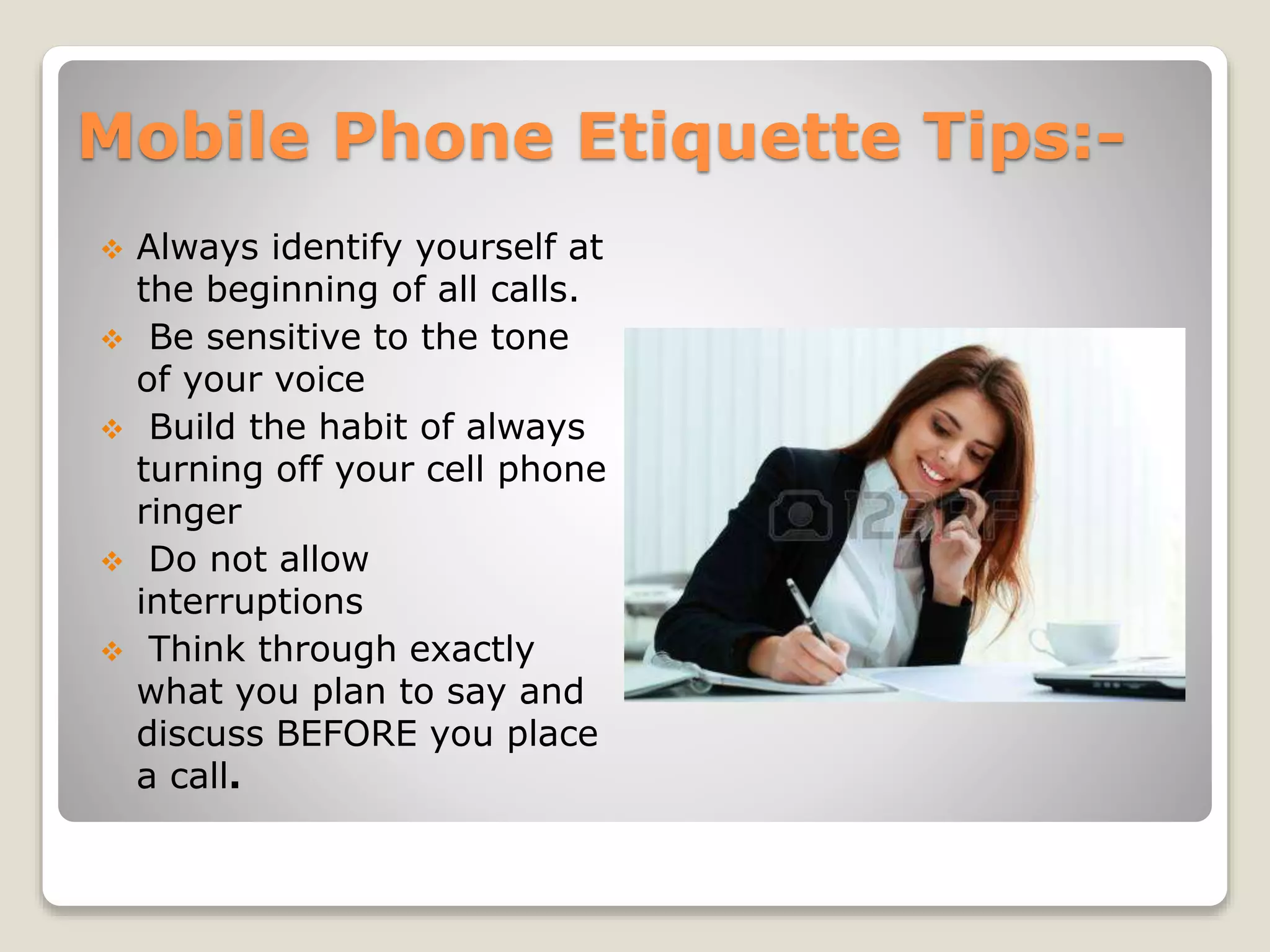 Basic Mobile Phone Etiquette.Etiquette PPTX
