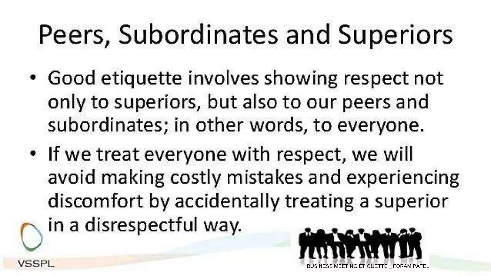 BUSINESS MEETING ETIQUETTE _ FORAM PATEL
 