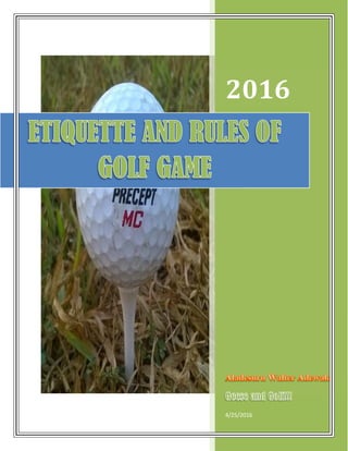 Etiquette and rules of golf game! | PDF