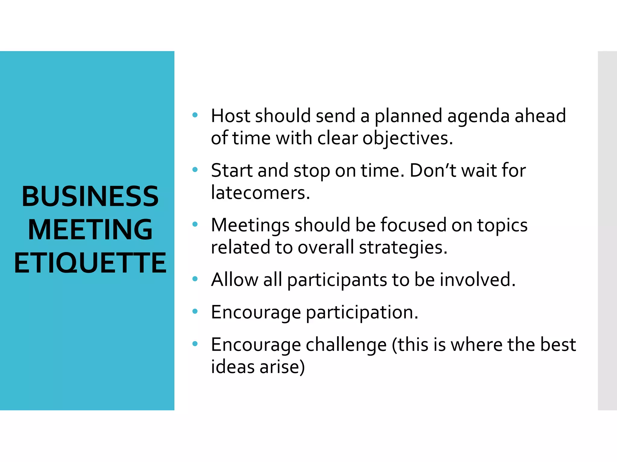 Etiquette & behavior | PPTX