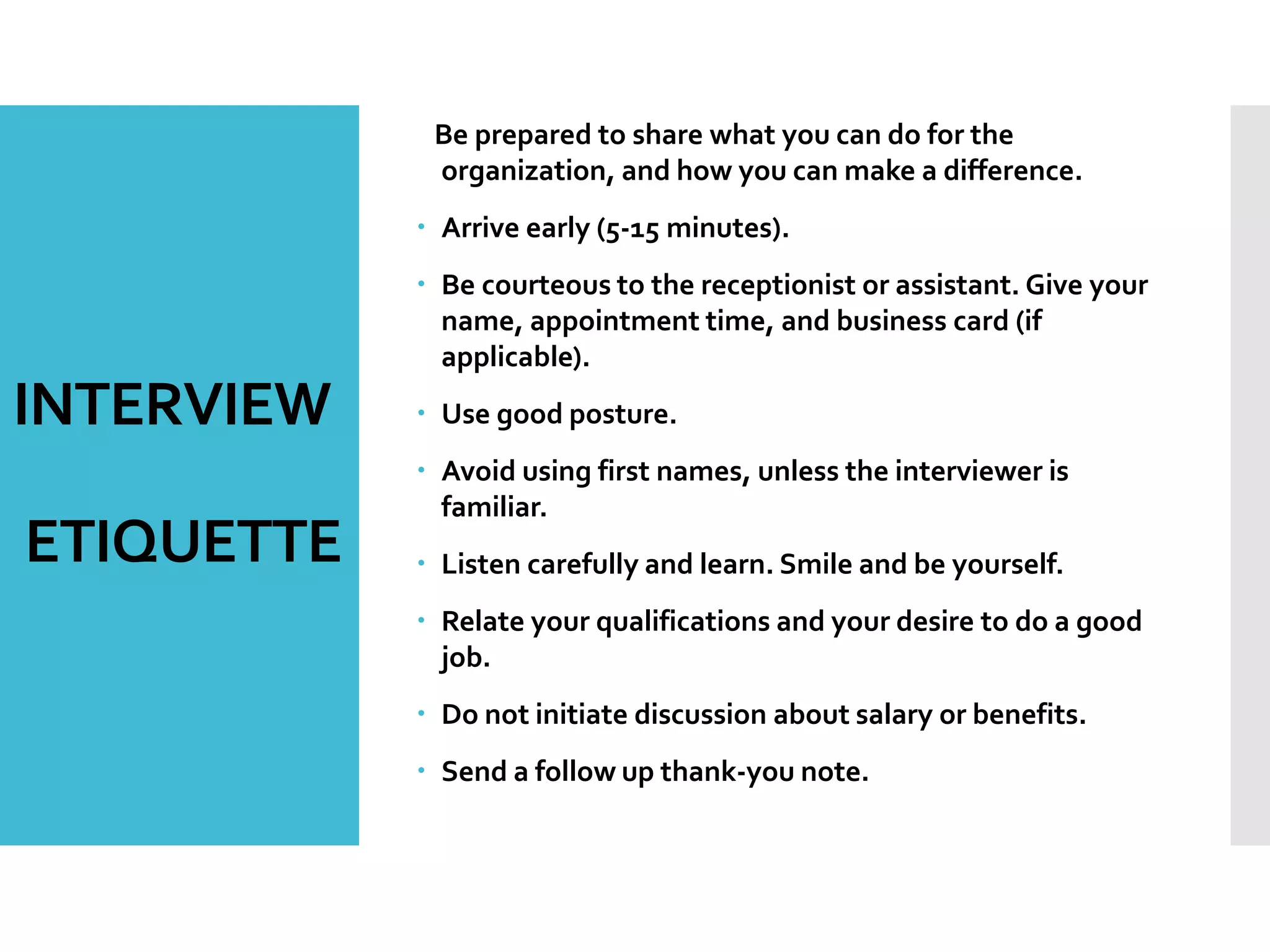 Etiquette & behavior | PPTX