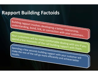 Rapport Building Factoids
                    t
Rapport Building Fact
                    toids
 