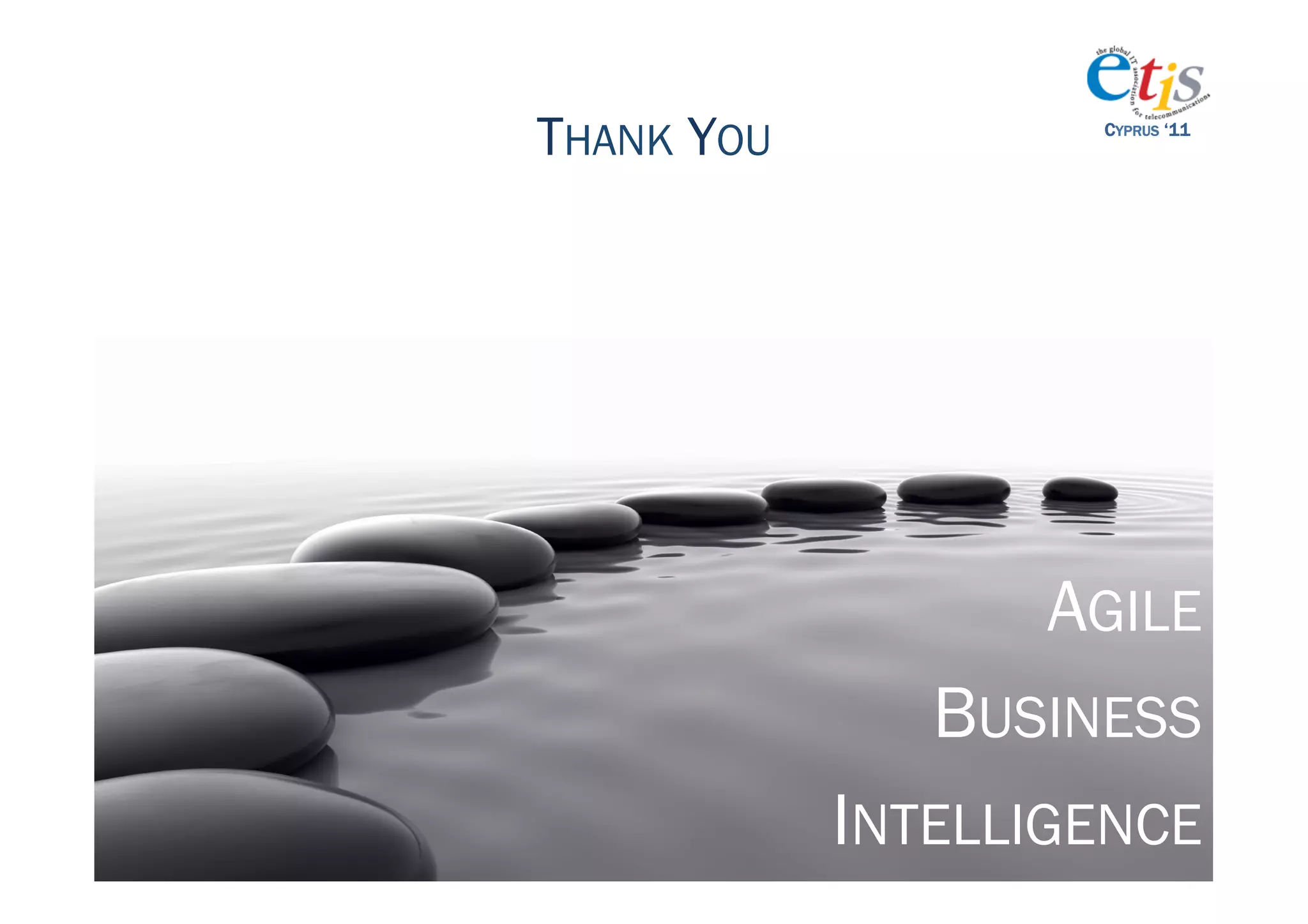 THANK YOU           CYPRUS ‘11




                  AGILE
               BUSINESS
            INTELLIGENCE
 